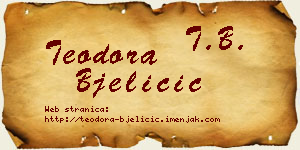 Teodora Bjeličić vizit kartica